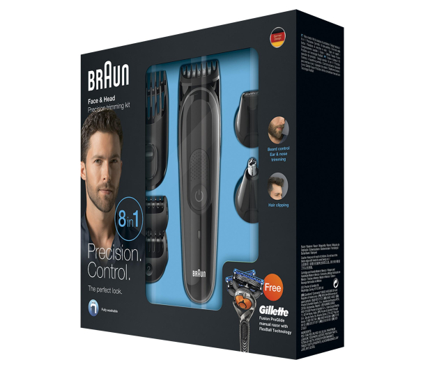 Braun Trymer MGK3060 BK/GREY 6 nasadek do twarzy i włosów + golarka Gile - 1402127 - zdjęcie 7